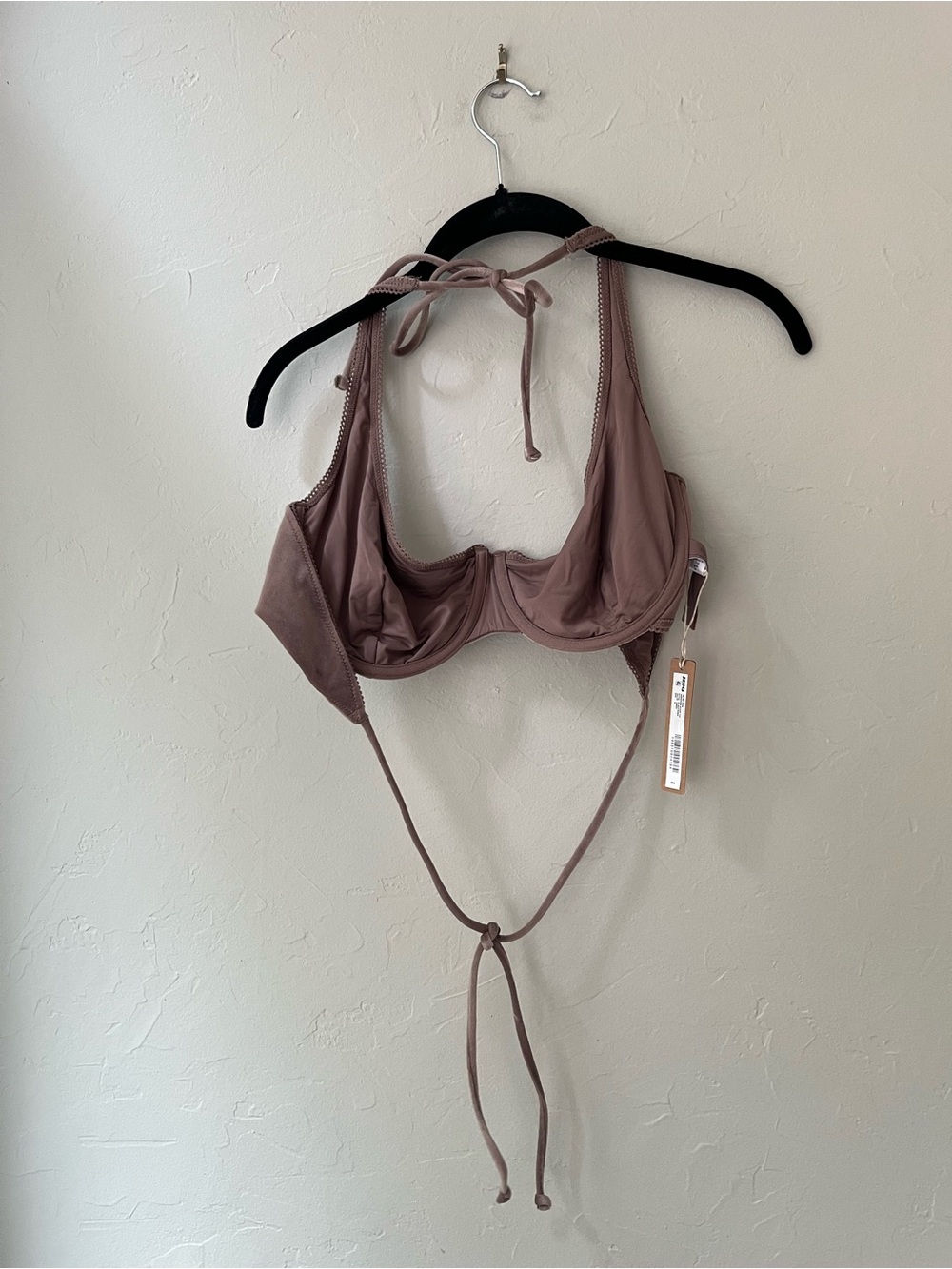 HTF SKIMS SWIM VELVET SCOOP UNDERWIRE BIKINI TOP UMBER XL - Picture 5 of 6